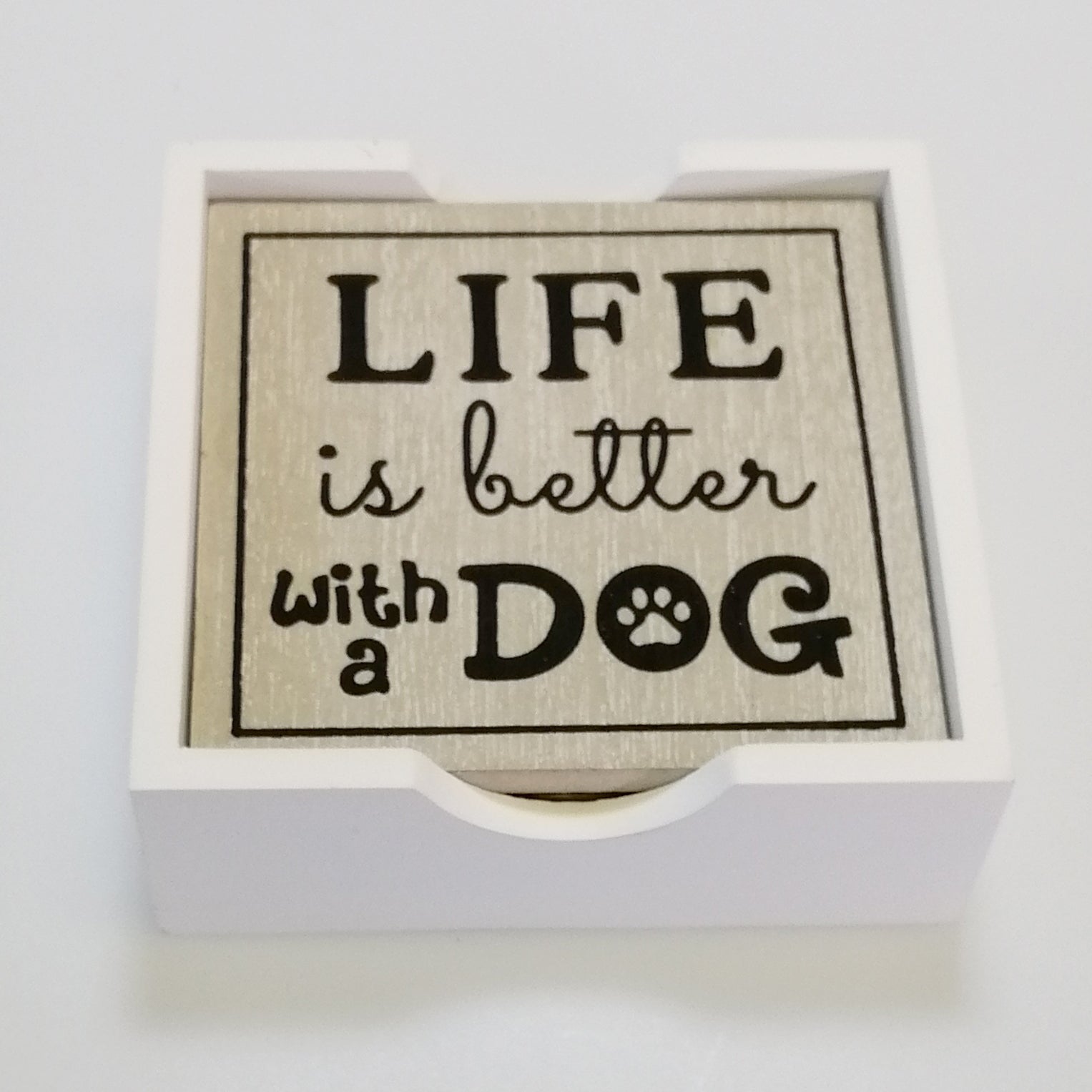 Wooden Dog Lover Coasters - Set of 4
