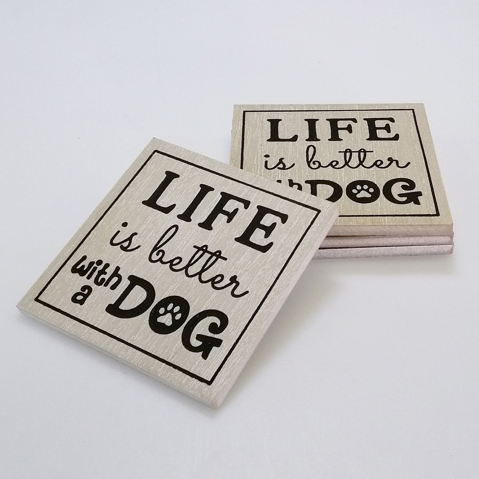 Wooden Dog Lover Coasters - Set of 4