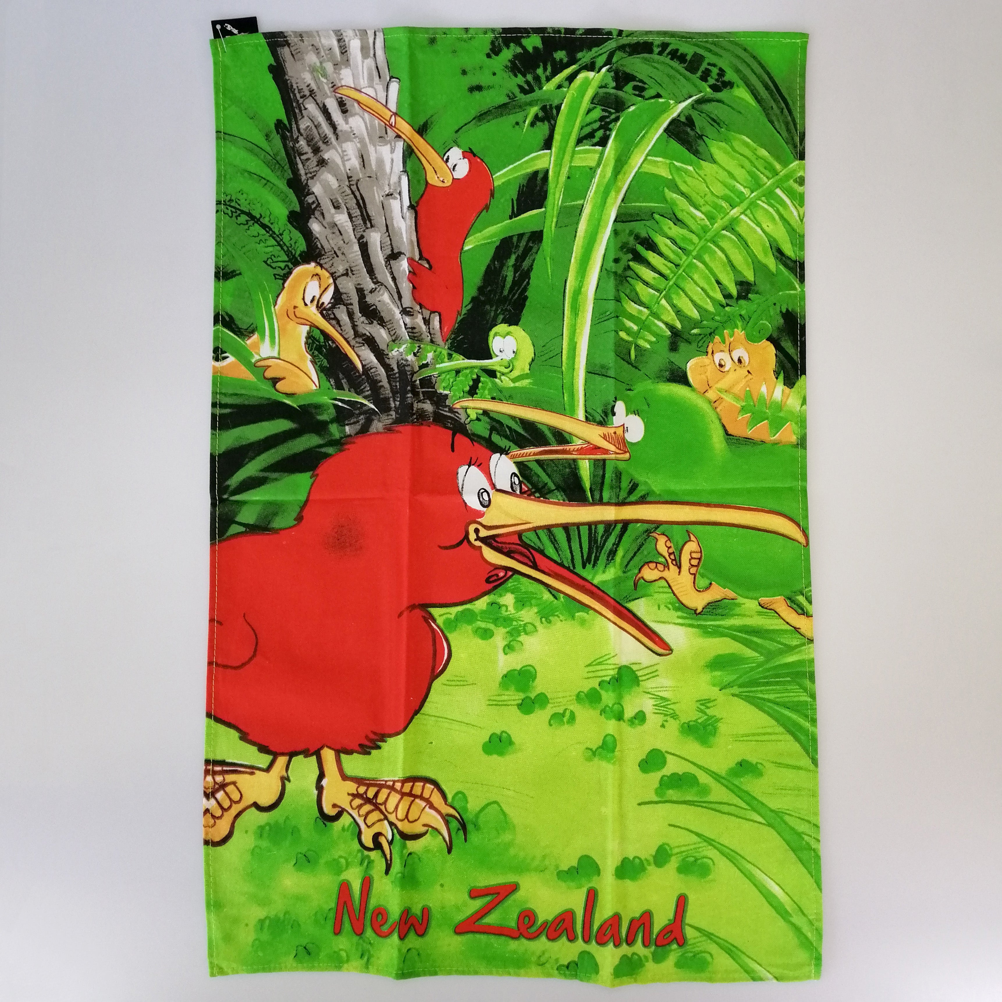 Tea Towel - Red & Yellow Kiwis