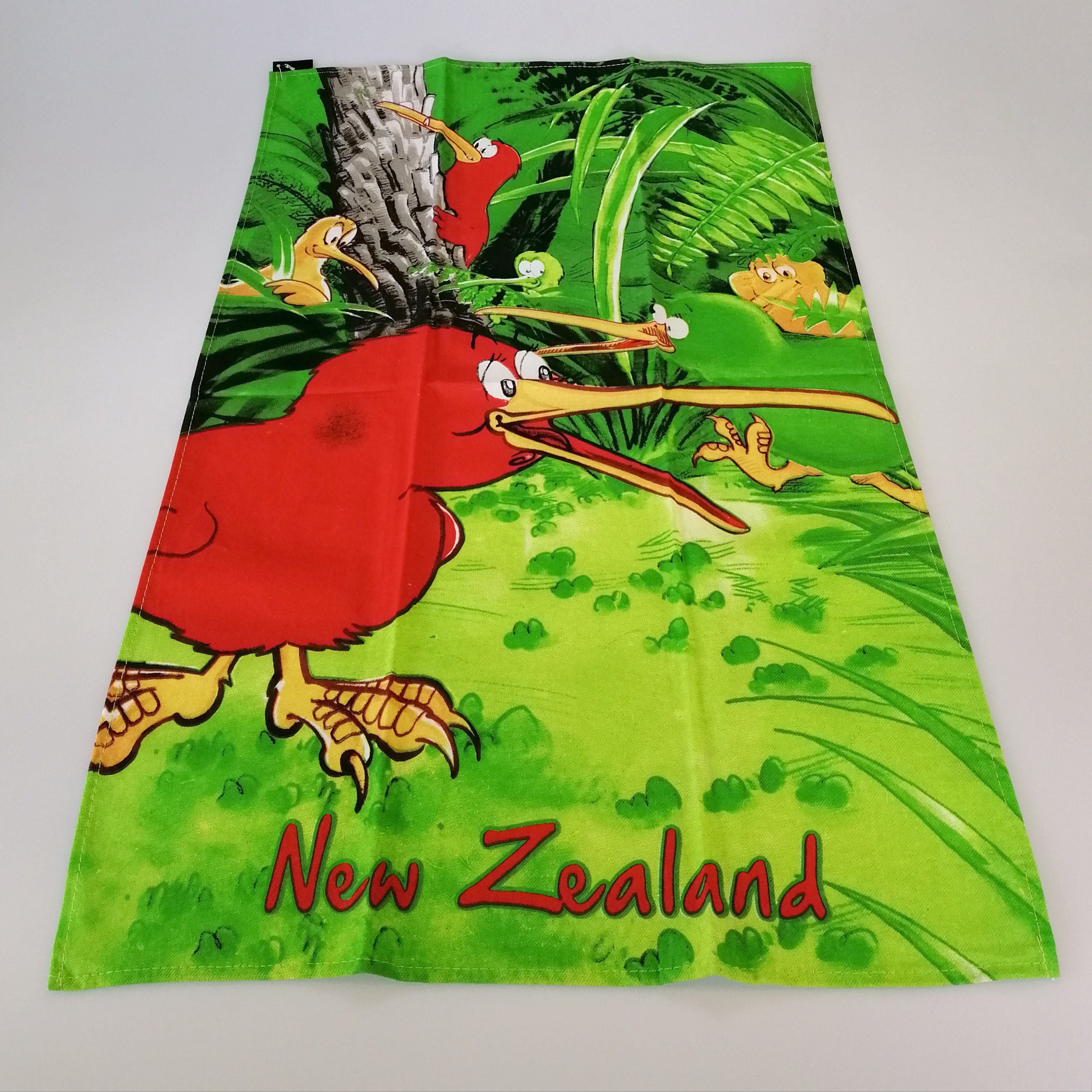 Tea Towel - Red & Yellow Kiwis