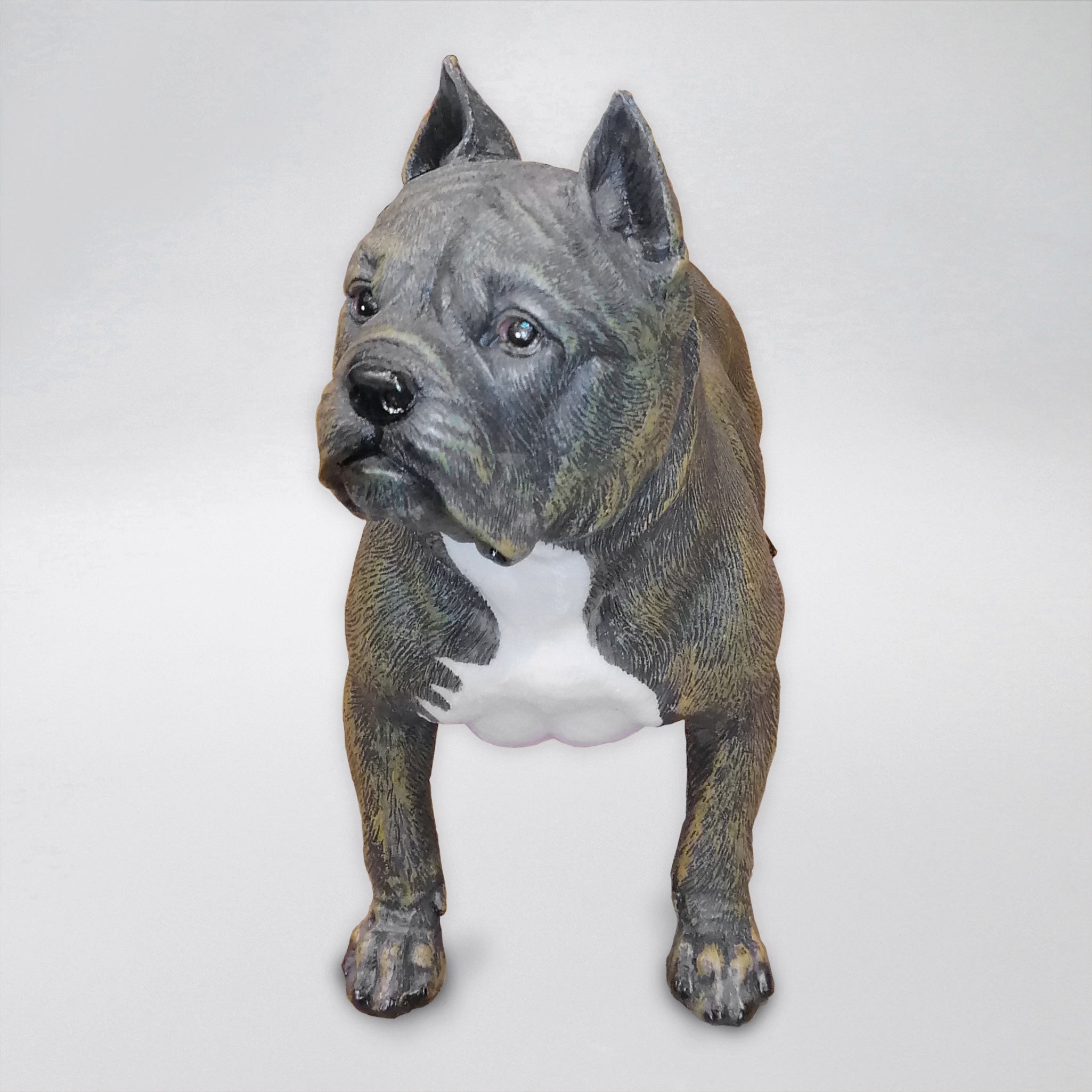 Resin Standing Pitbull Dog Figurine