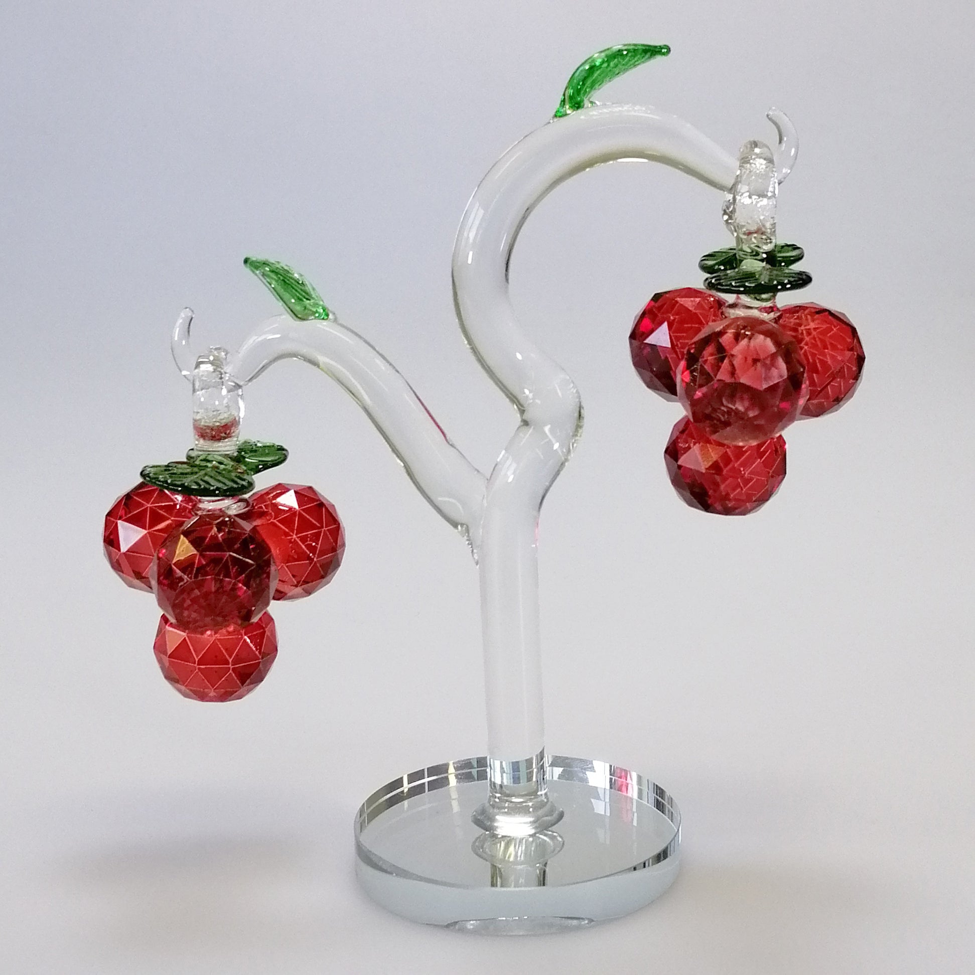 Small Cut Glass Red Apple Tree