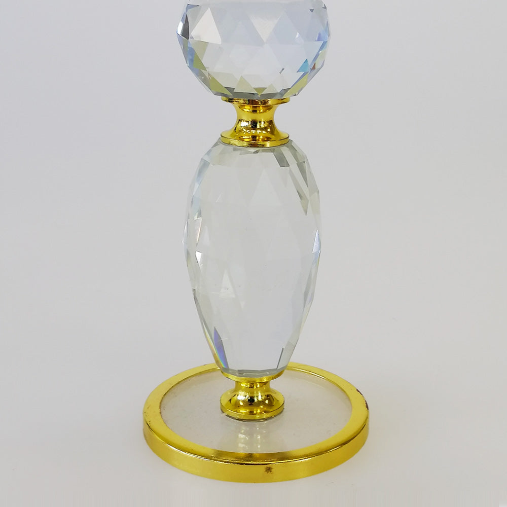 Glass Flower Candle Holder - Gold
