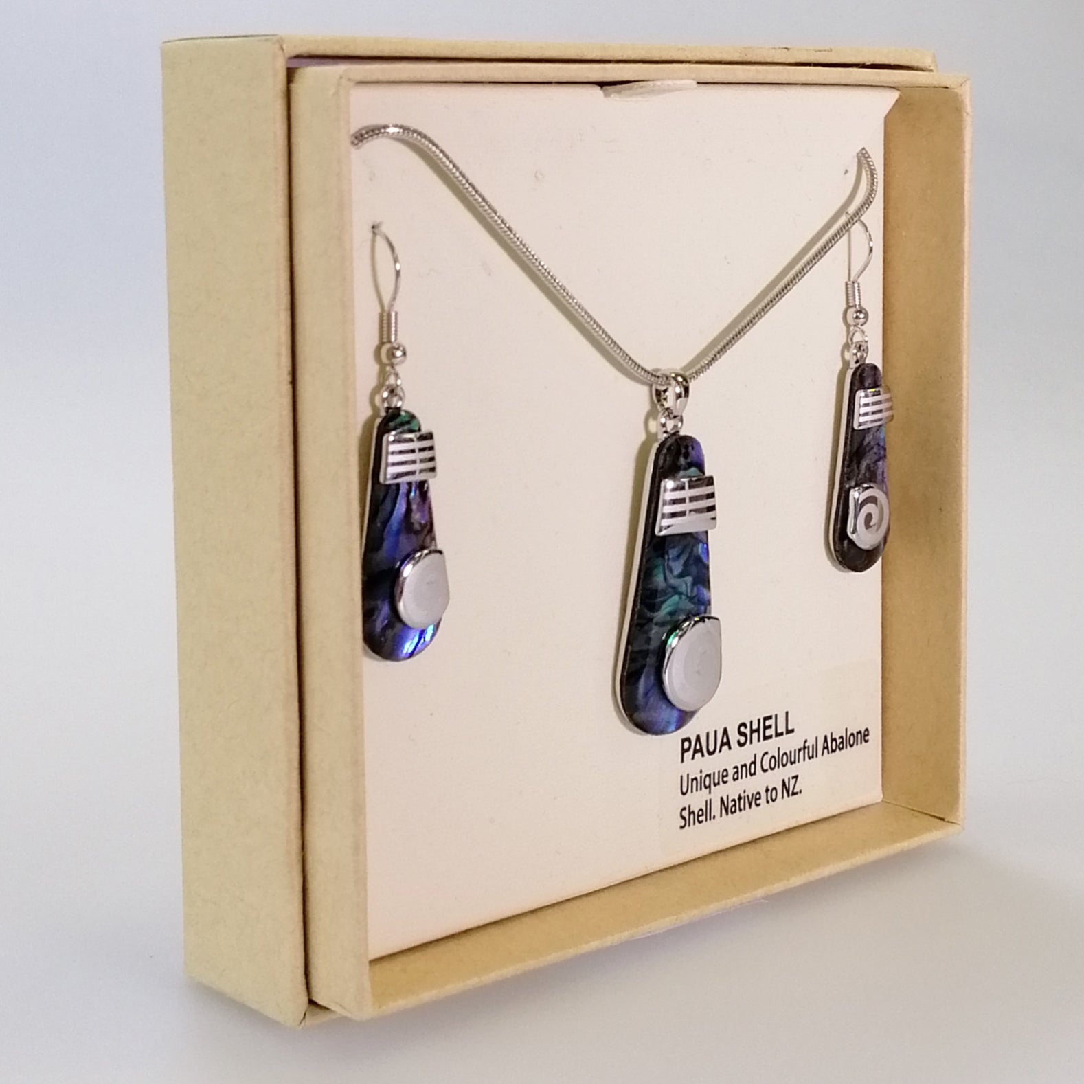 Kiwicraft - Paua Toki Necklace & Earrings Set