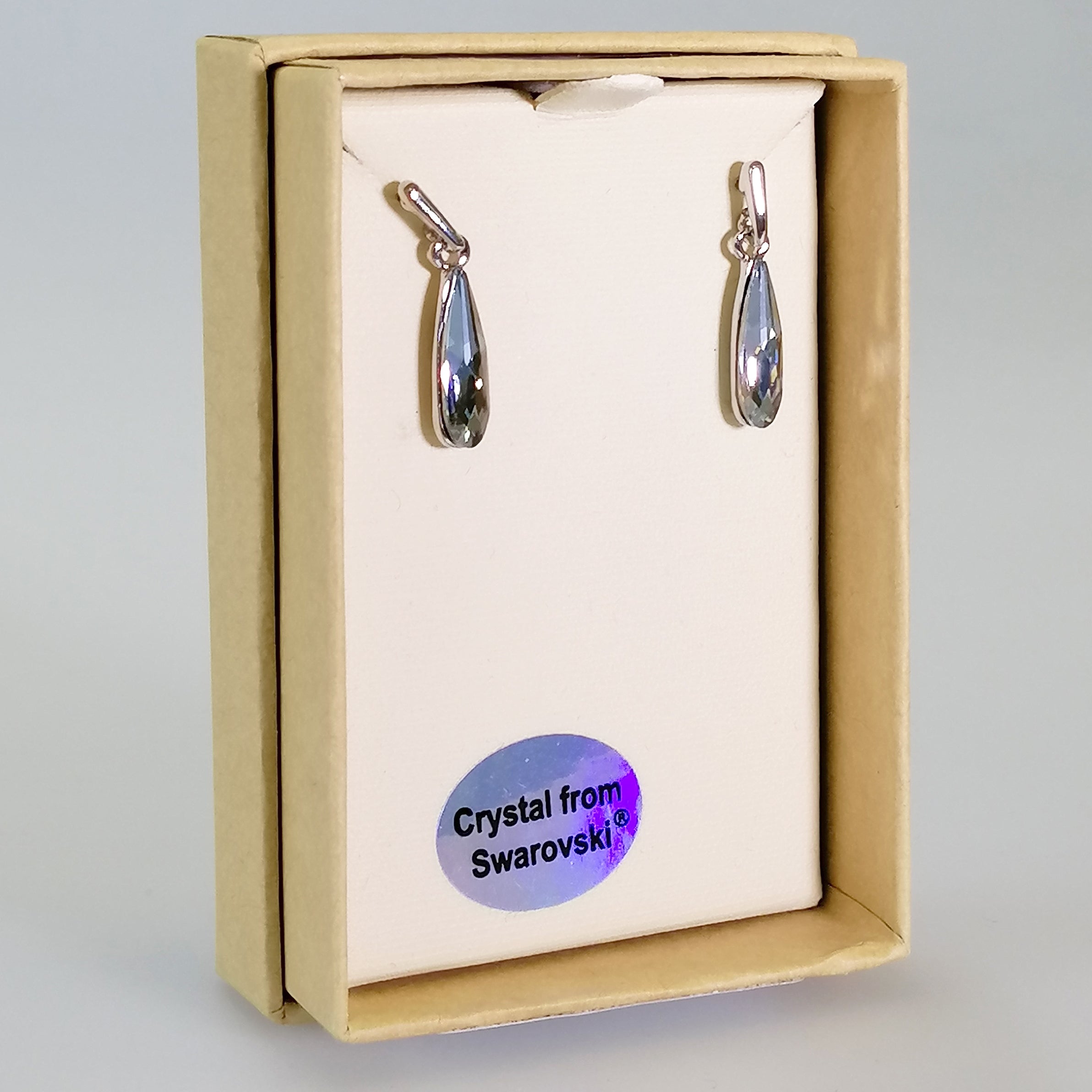 Kiwicraft - Grey Waterdrop Swarovski Earrings