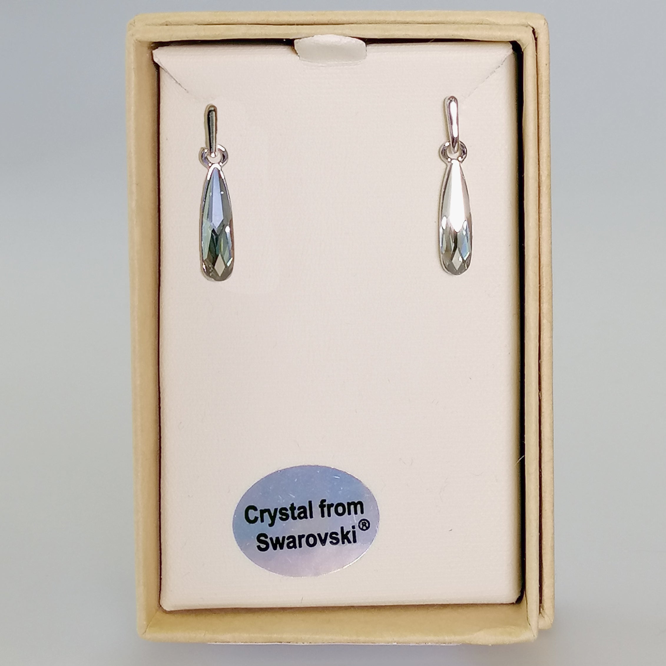Kiwicraft - Grey Waterdrop Swarovski Earrings