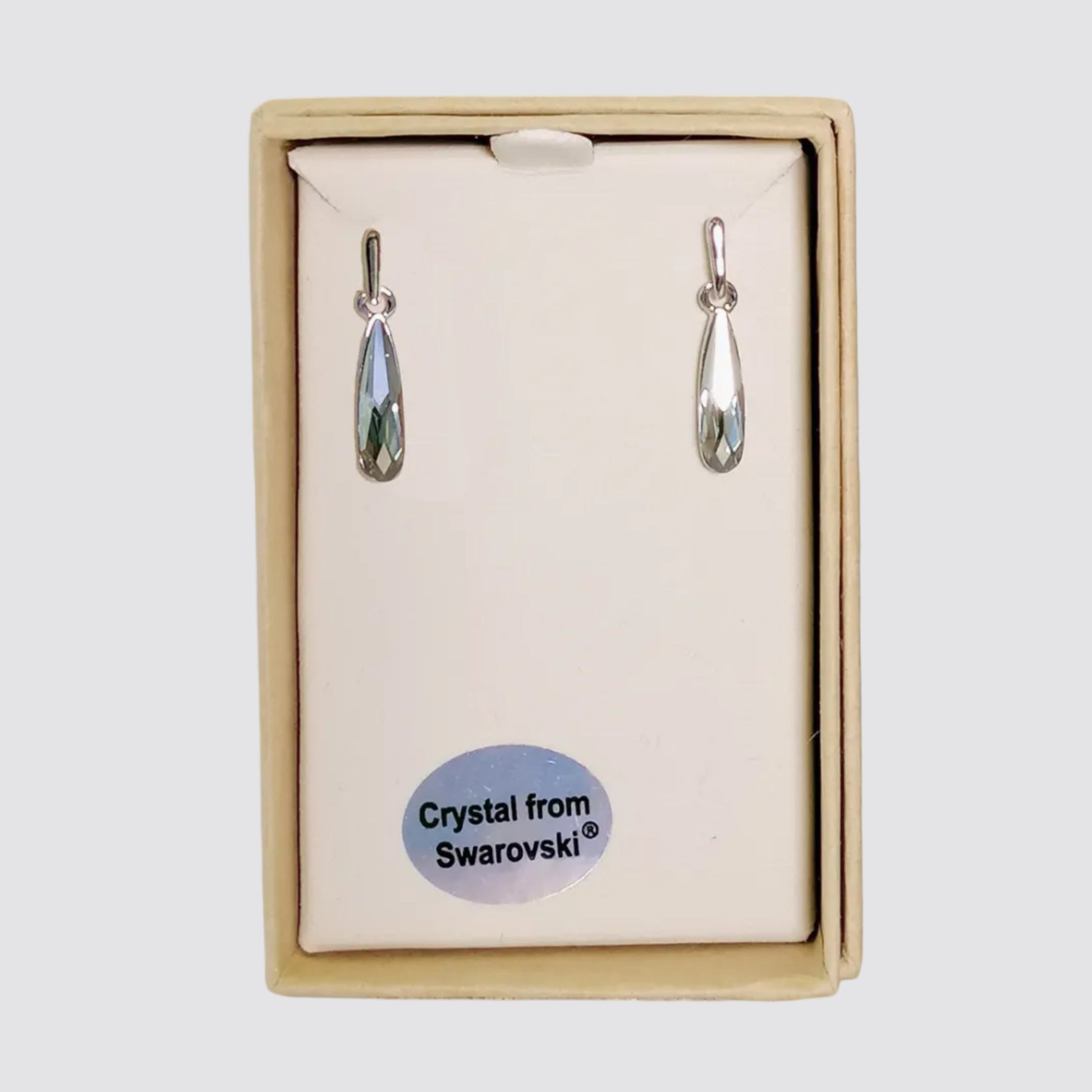 Kiwicraft - Grey Waterdrop Swarovski Earrings
