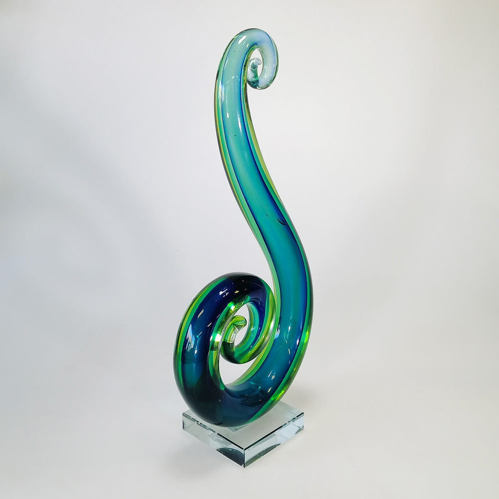 Multi-Coloured Glass Koru - 31cm