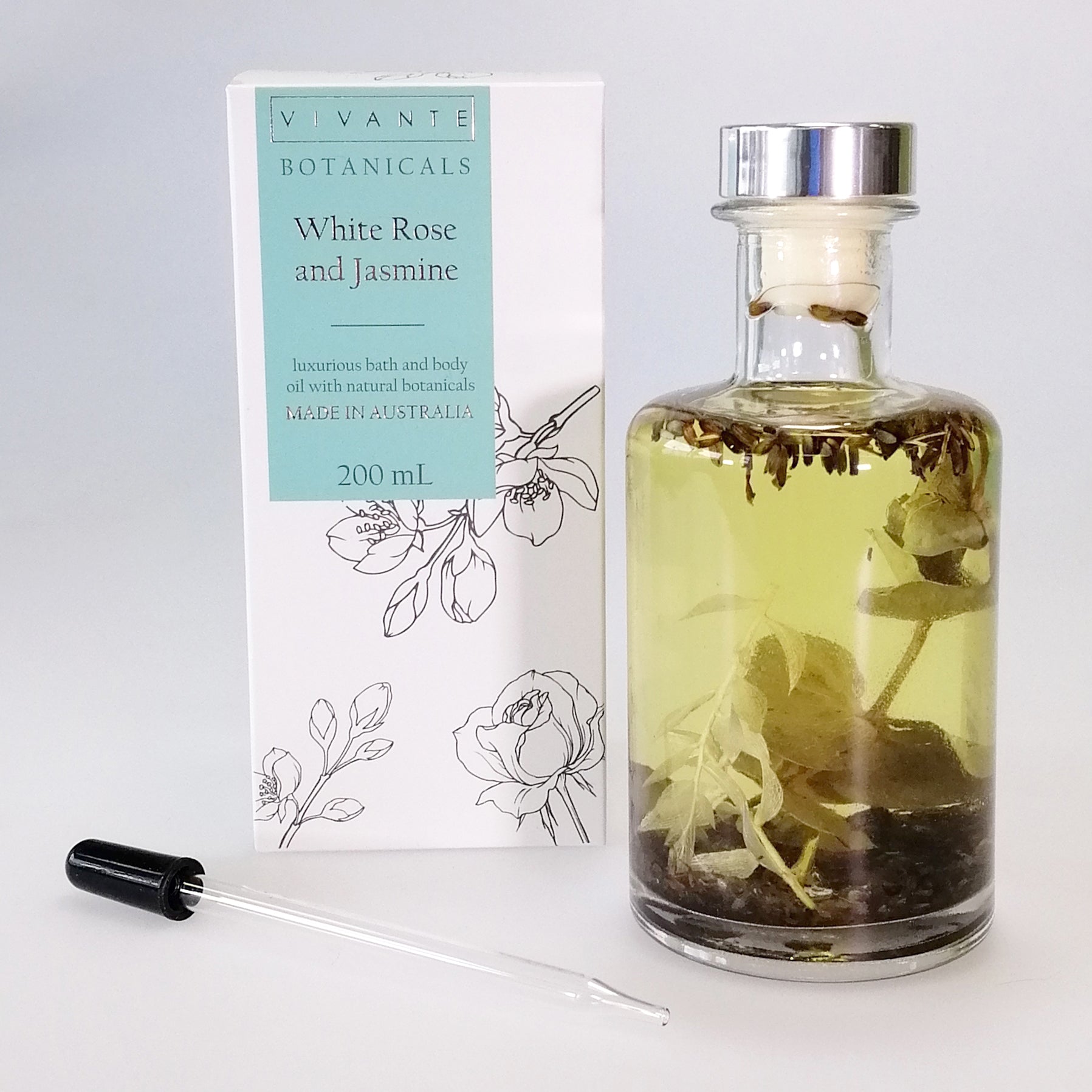 Vivante Botanicals - Bath & Body Oil - White Rose and Jasmine