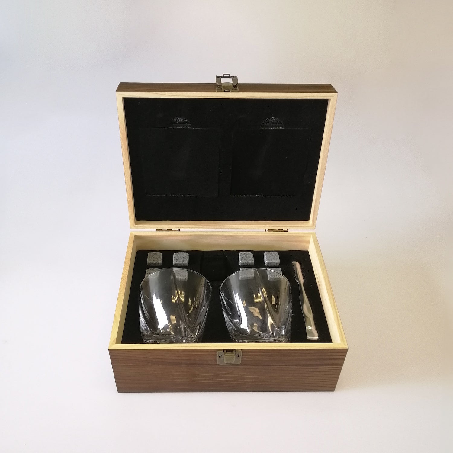 OLIIVON - Whiskey Twisted Glass & Stone Set