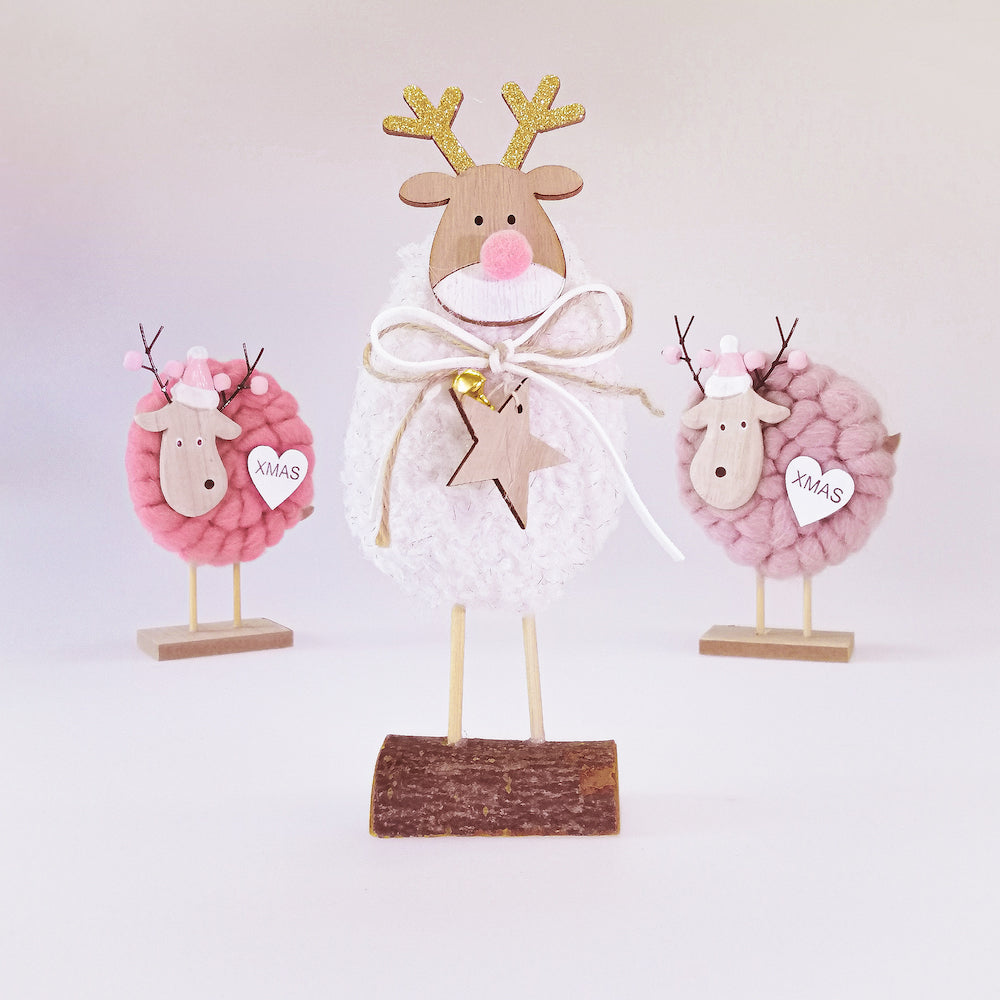 White Woollen Christmas Reindeer