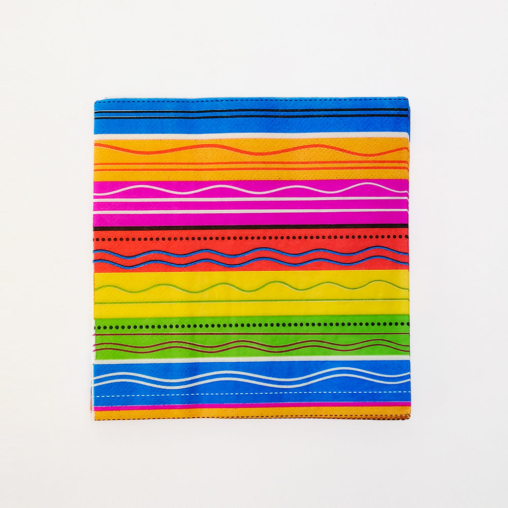 Bright Wavey Lines' Napkins - 20