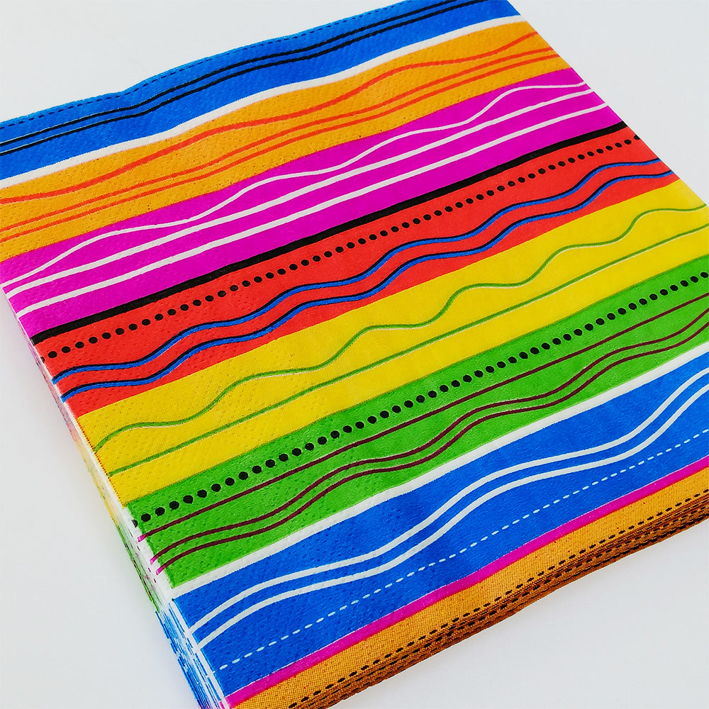 'Bright Wavey Lines' Napkins - 20