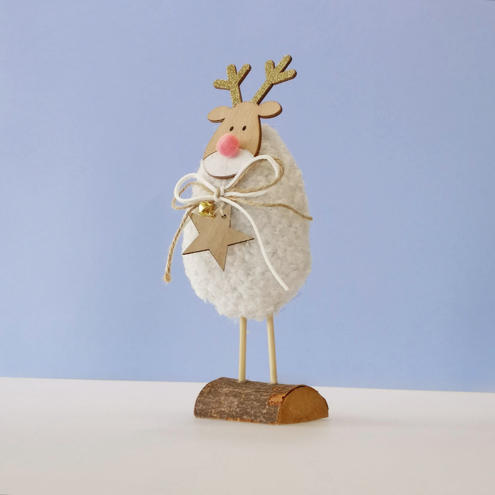 White Woollen Christmas Reindeer