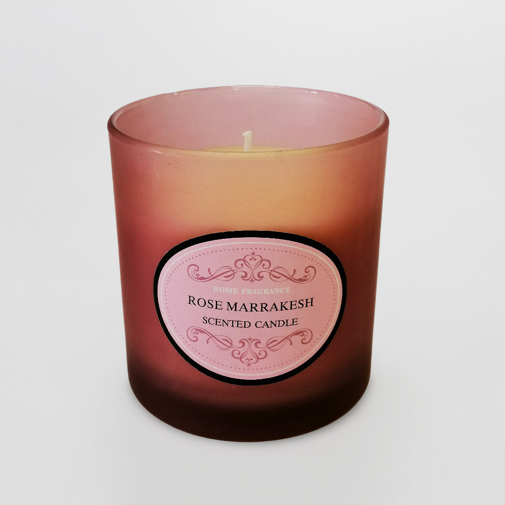 Glass Lid Candle 340g - Rose Marrakech