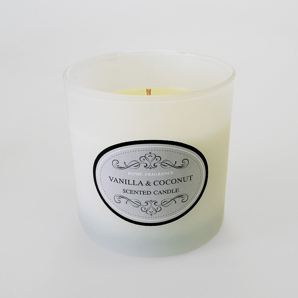 Glass Lid Candle 340g - Vanilla Coconut