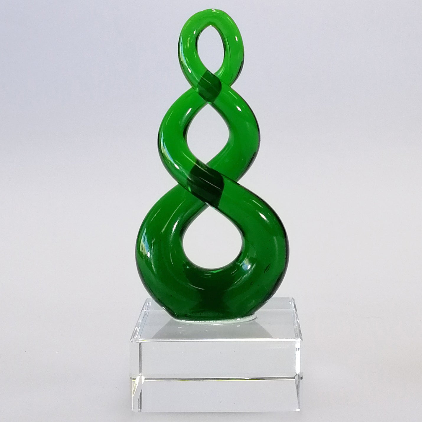 Green Glass Eternal Knot Koru Sculpture