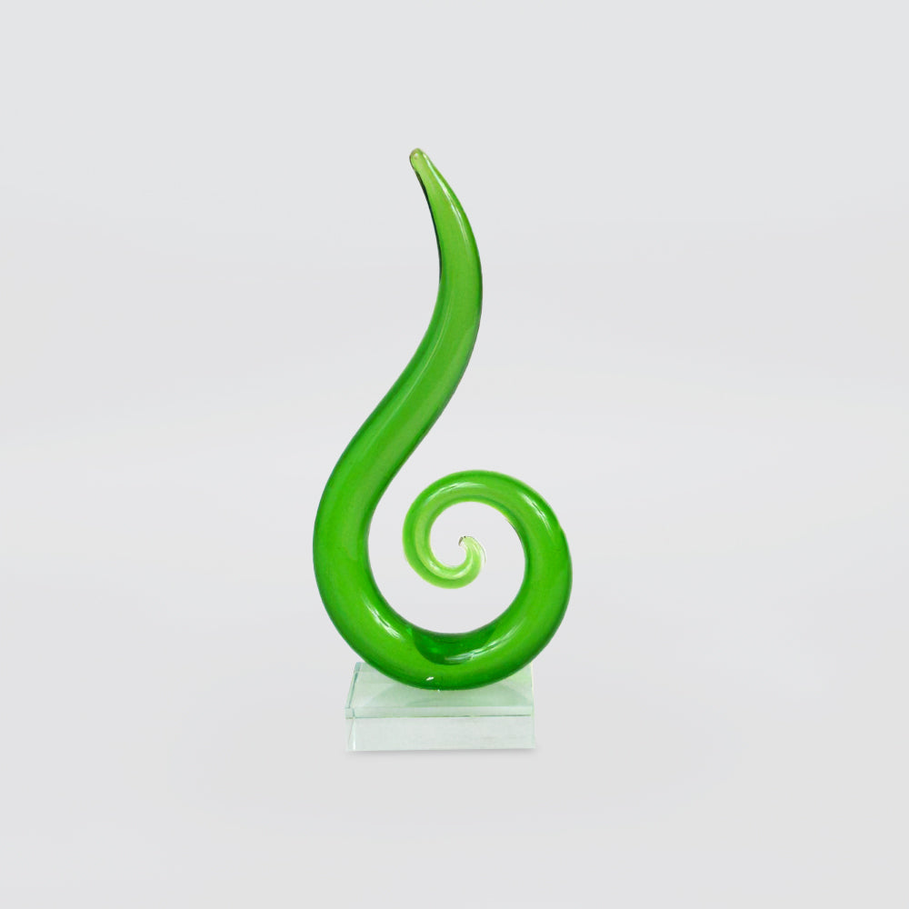 Glass Koru Hook Green