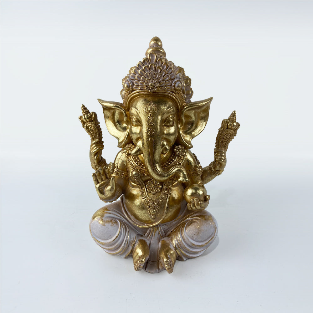 Ganesha - White & Gold - 21cm