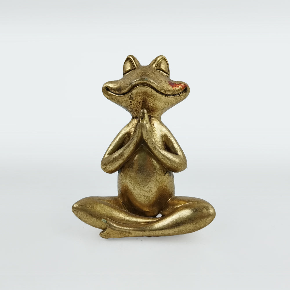 Yoga Frog Praying - Gold
