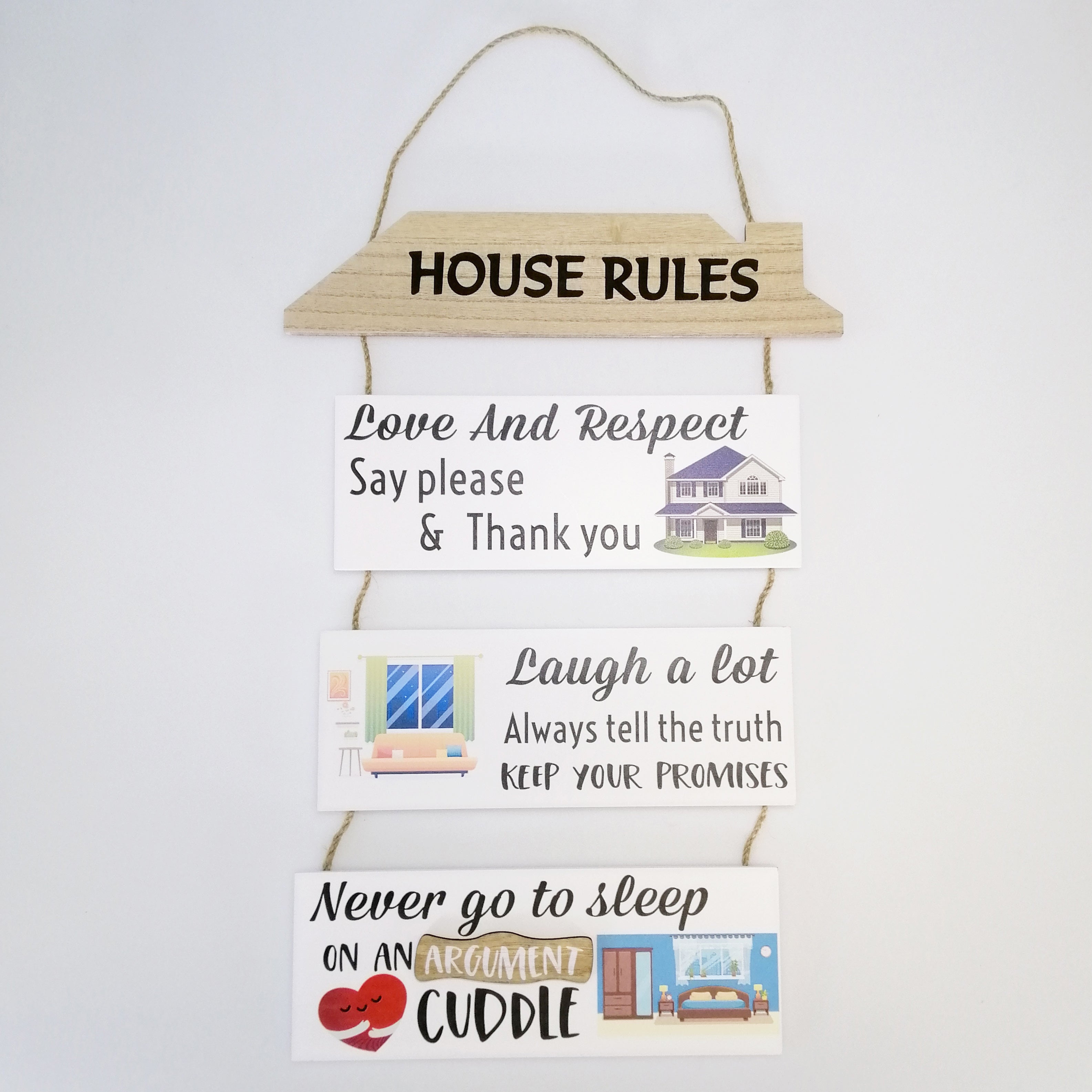 House Rules' Large Hanging Plaque Sign