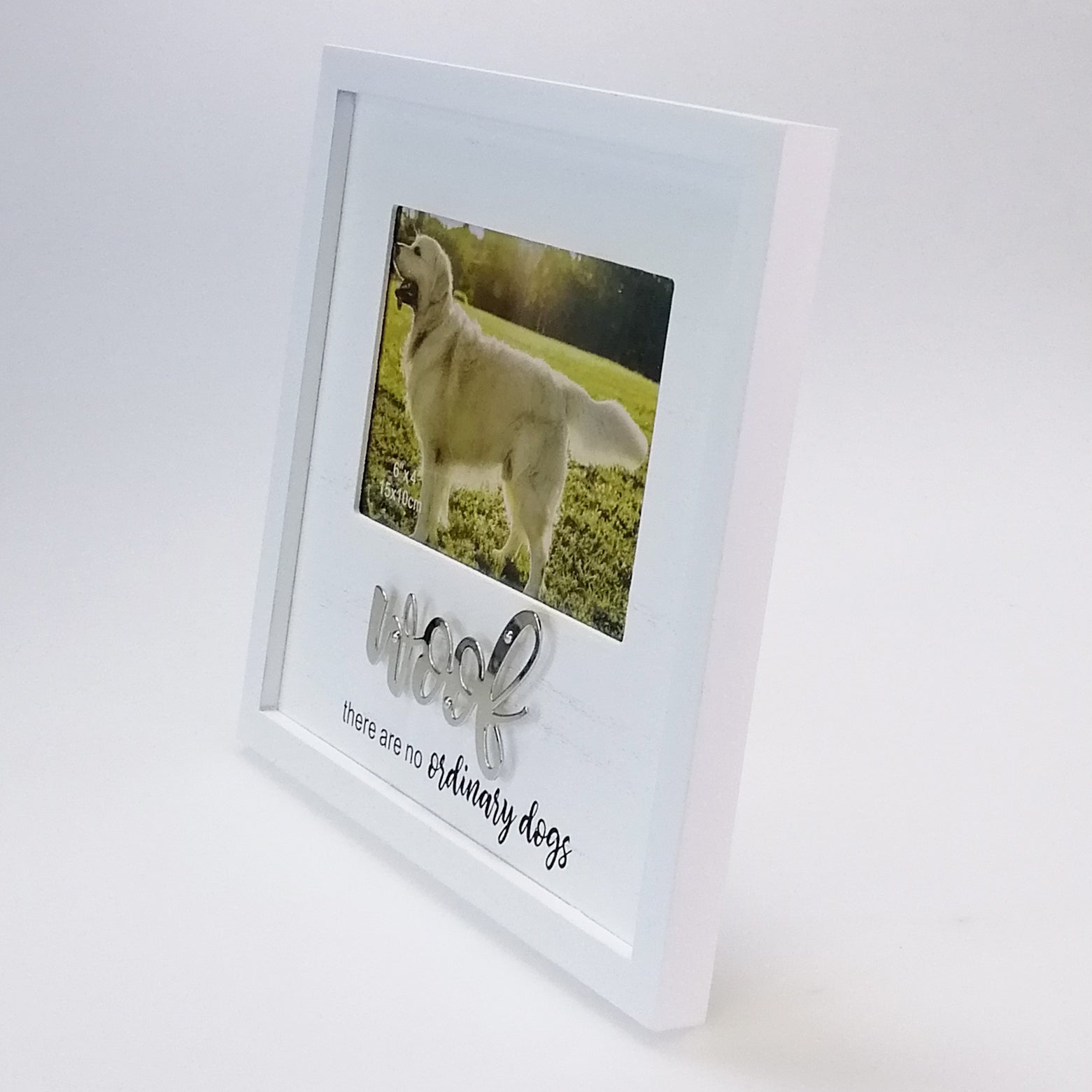 White Pet Frame 4"x 6" - 'Woof'
