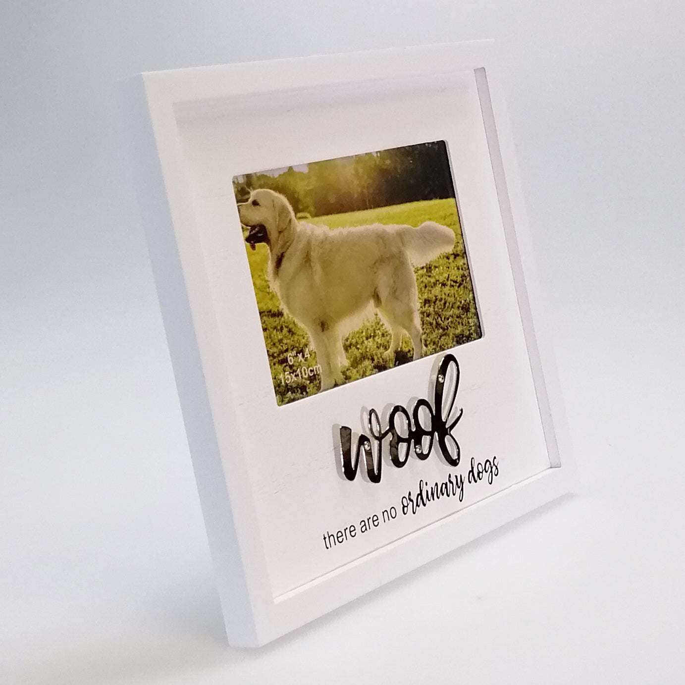 White Pet Frame 4"x 6" - 'Woof'