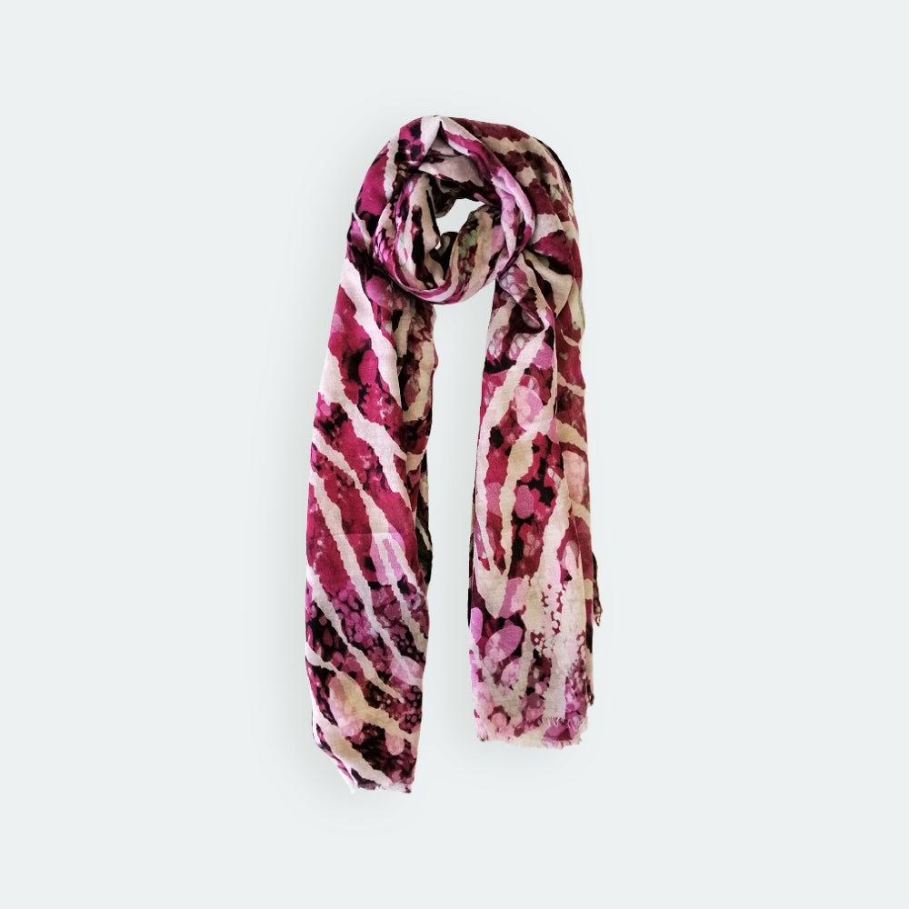Abstract Weave Styled Scarf - Hot Pink