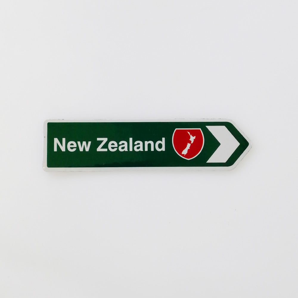 New Zealand' Road Map Sign Magnet