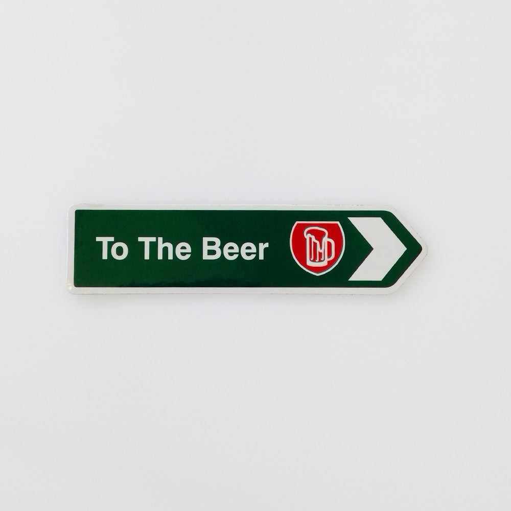 To The Beer' Road Map Sign Magnet