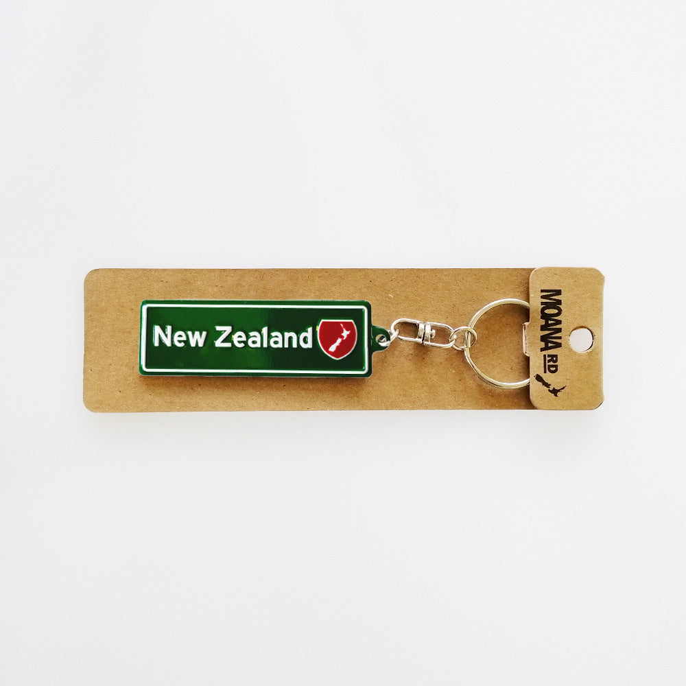 'New Zealand' Road Sign Keyring