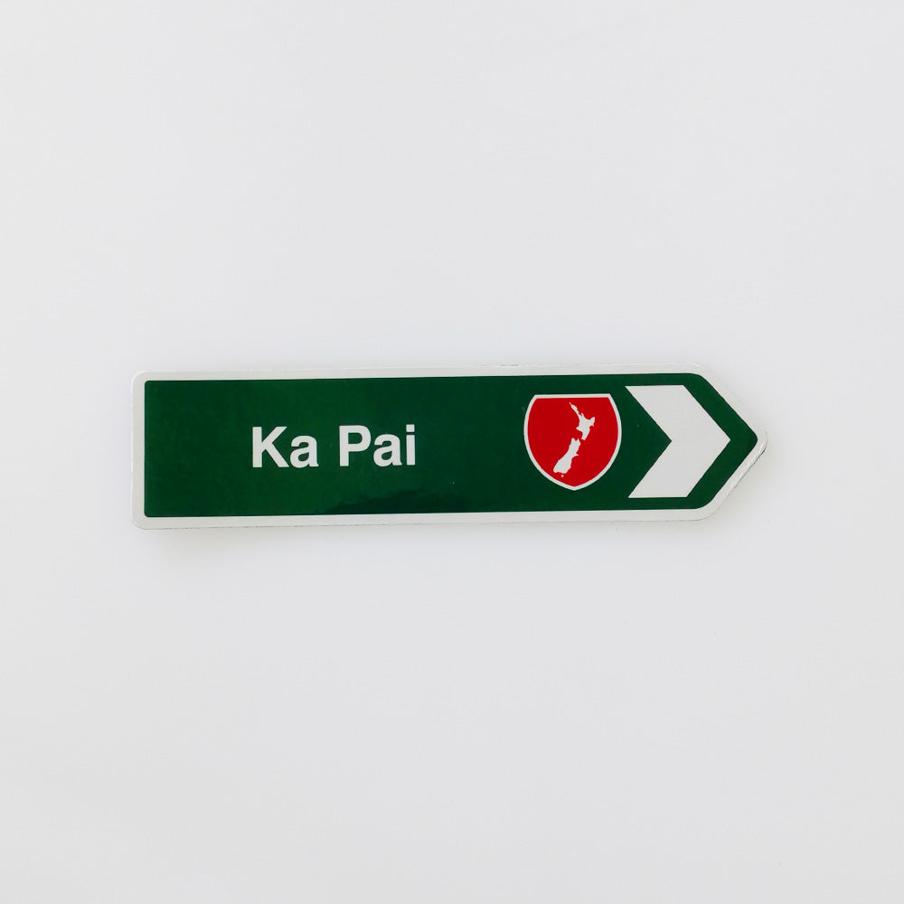 'Ka Pai' Road Map Sign Magnet