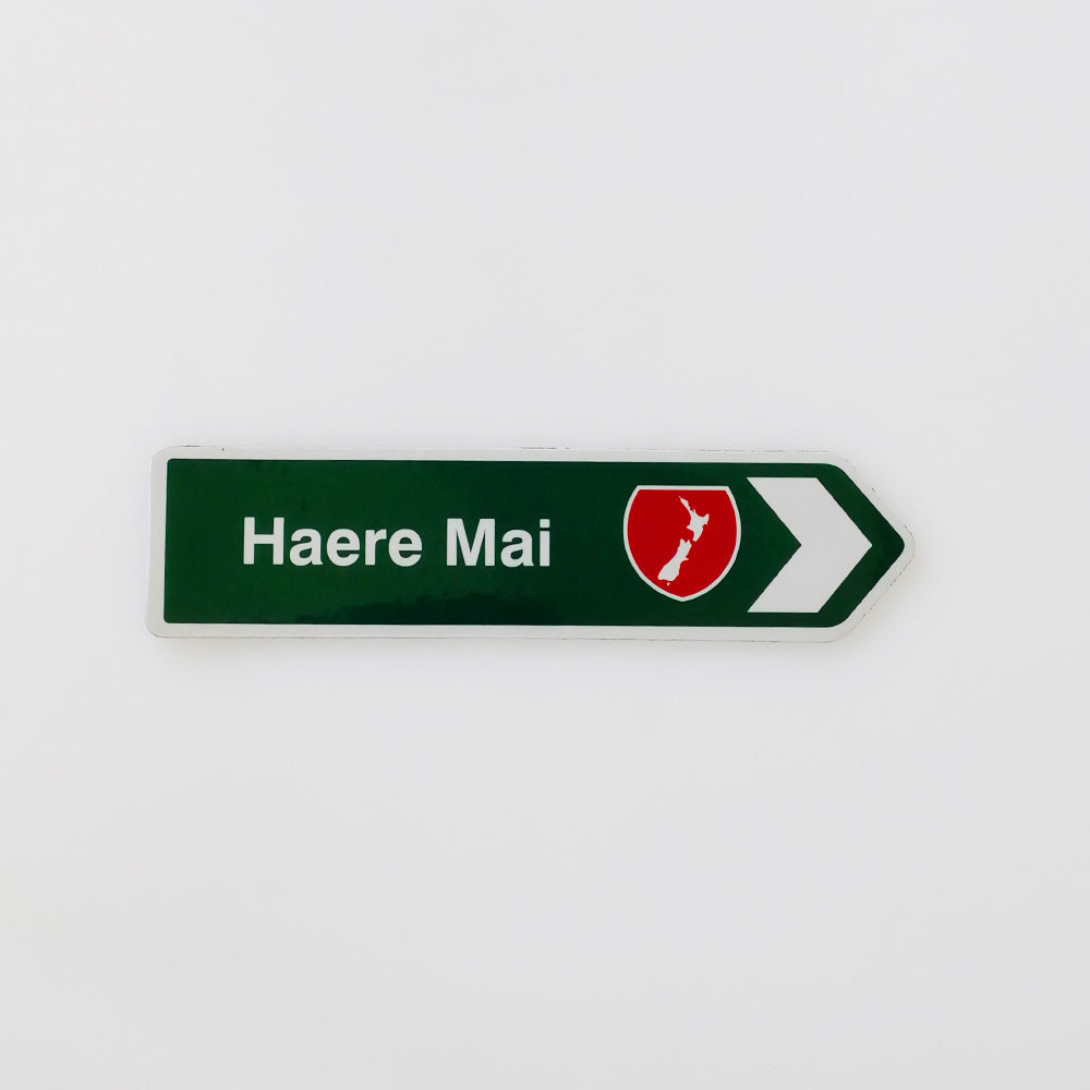 Haere Mai' Road Map Sign Magnet