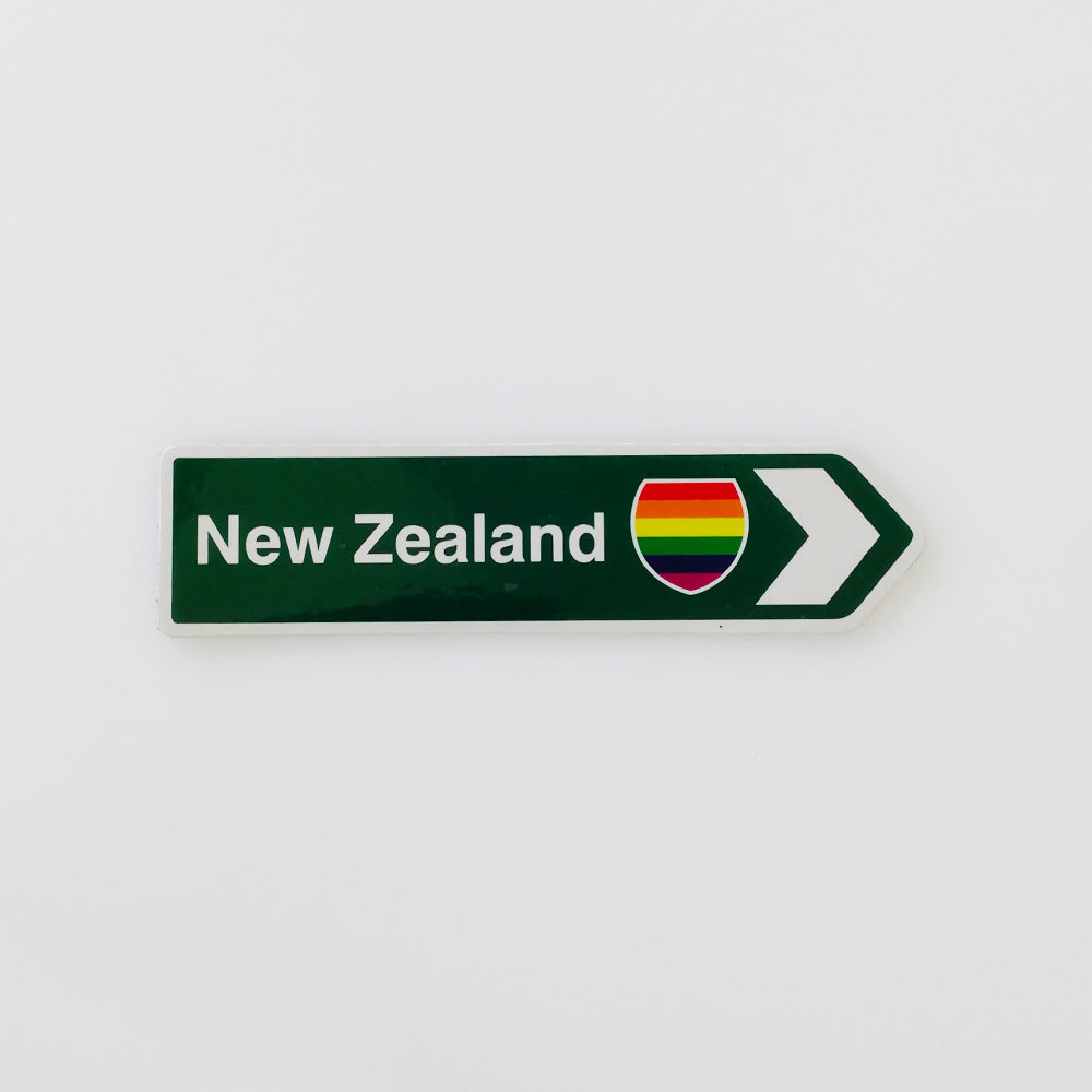 New Zealand' Pride Road Map Sign Magnet