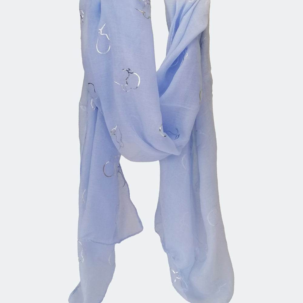 Kiwi Foil Scarf - Light Blue