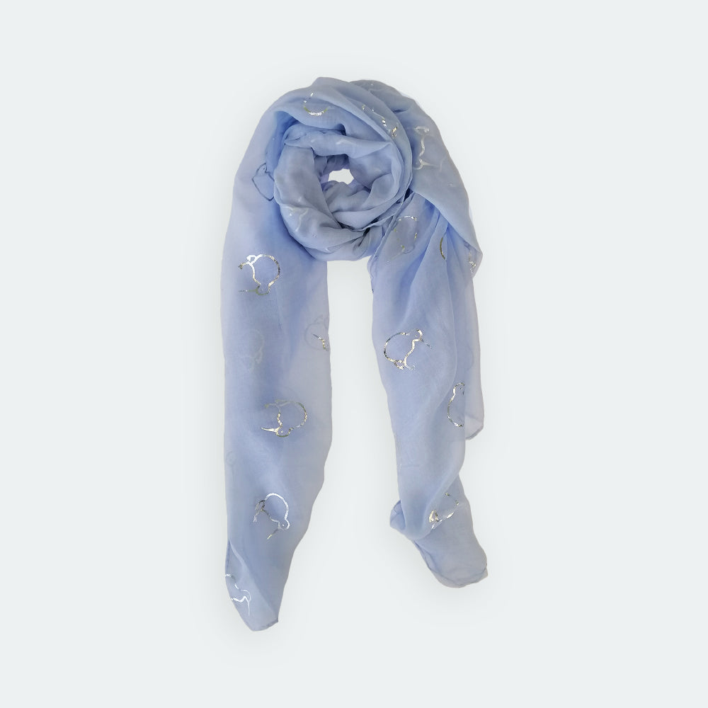 Kiwi Foil Scarf - Light Blue