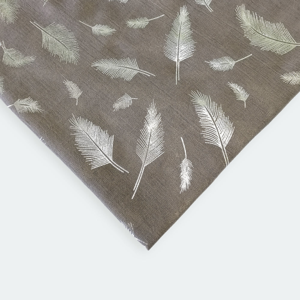 Feather Foil Scarf - Grey