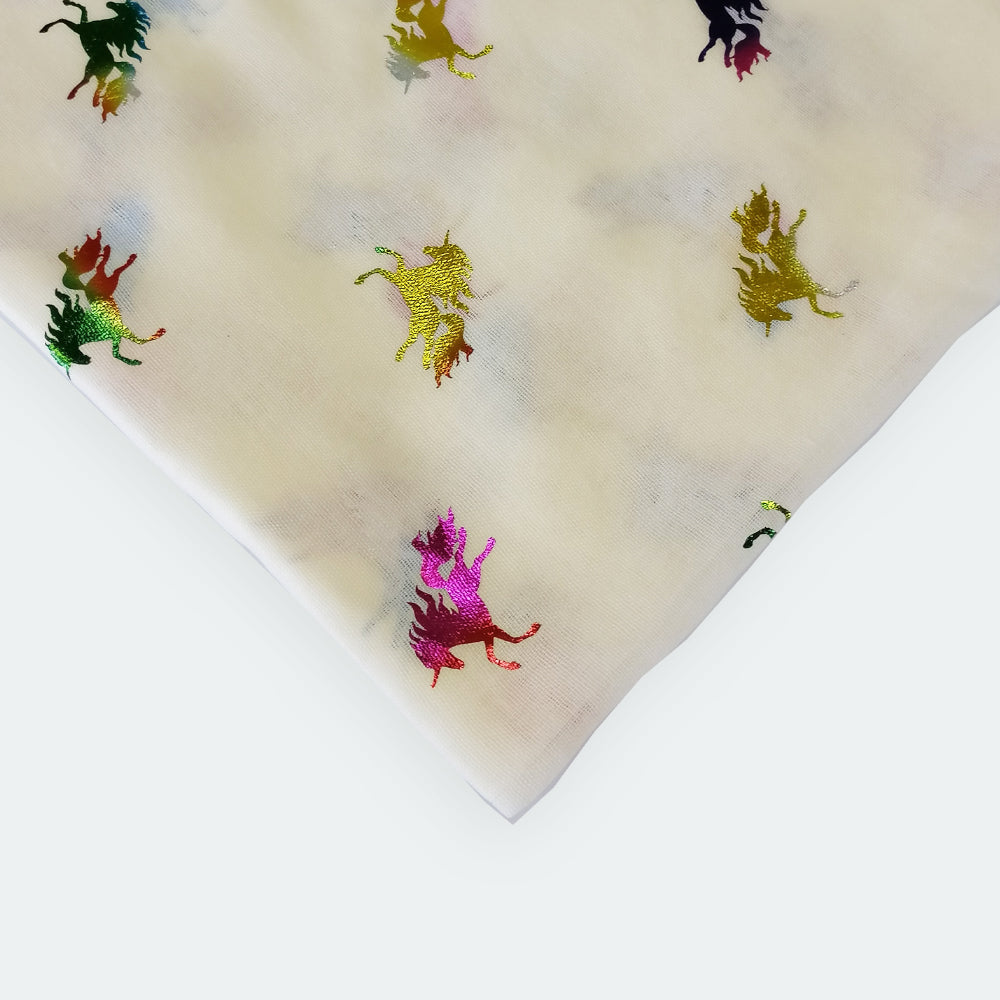 Unicorn Foil Scarf - Beige