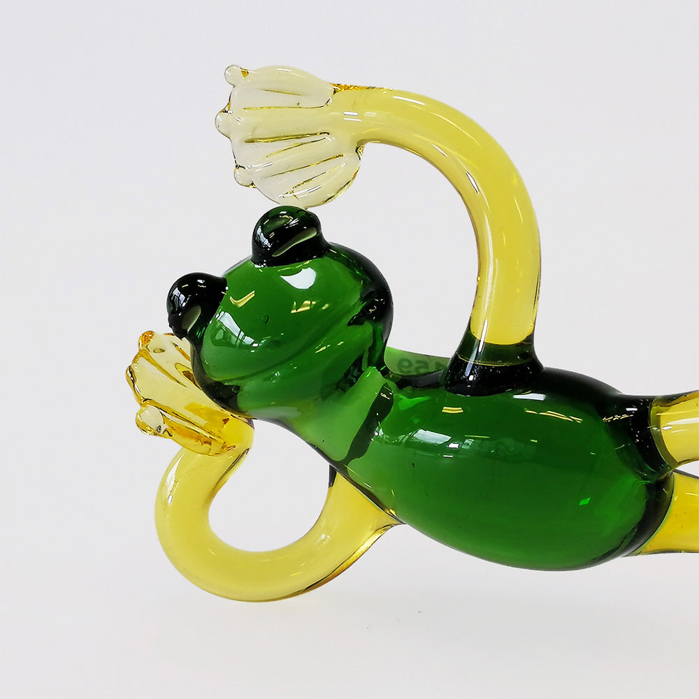 'Frog On Elbow' Glass Frog - 8.5cm