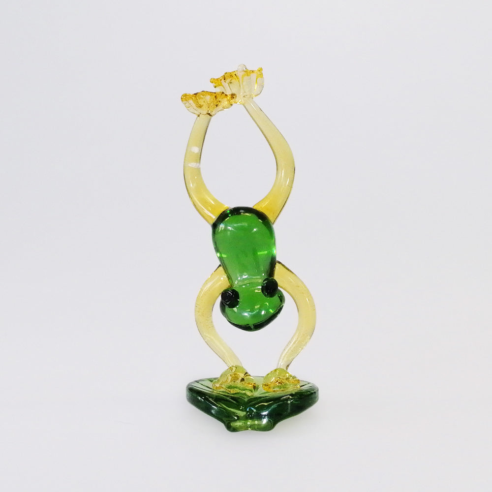 Handstand' Glass Frog - 9cm