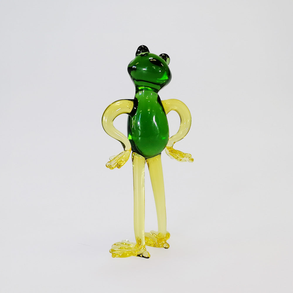 'Hands On Hips' Glass Frog - 9cm