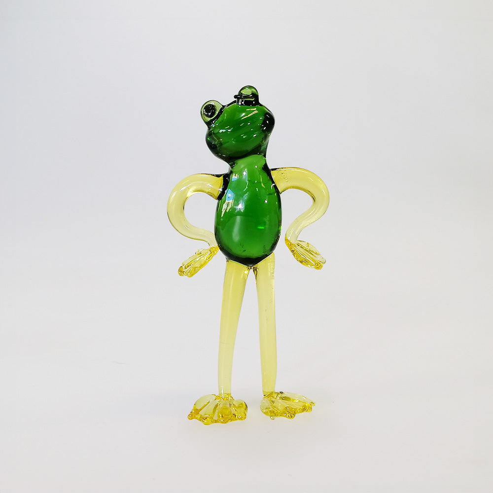 'Hands On Hips' Glass Frog - 9cm