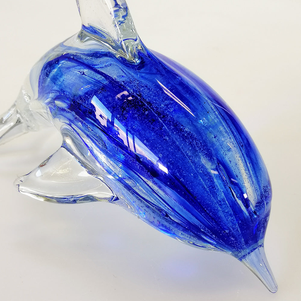 Blue Glass Dolphin - 14cm