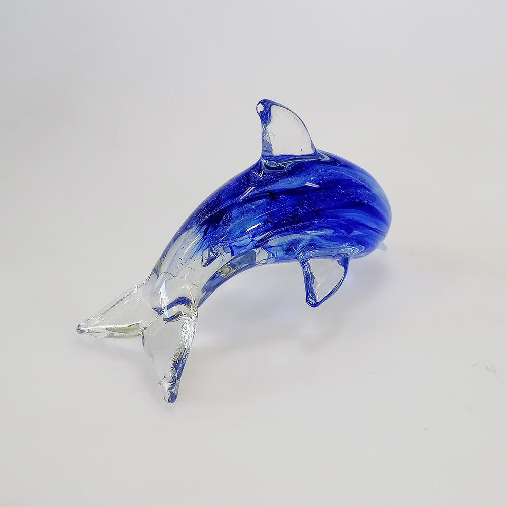 Blue Glass Dolphin - 14cm