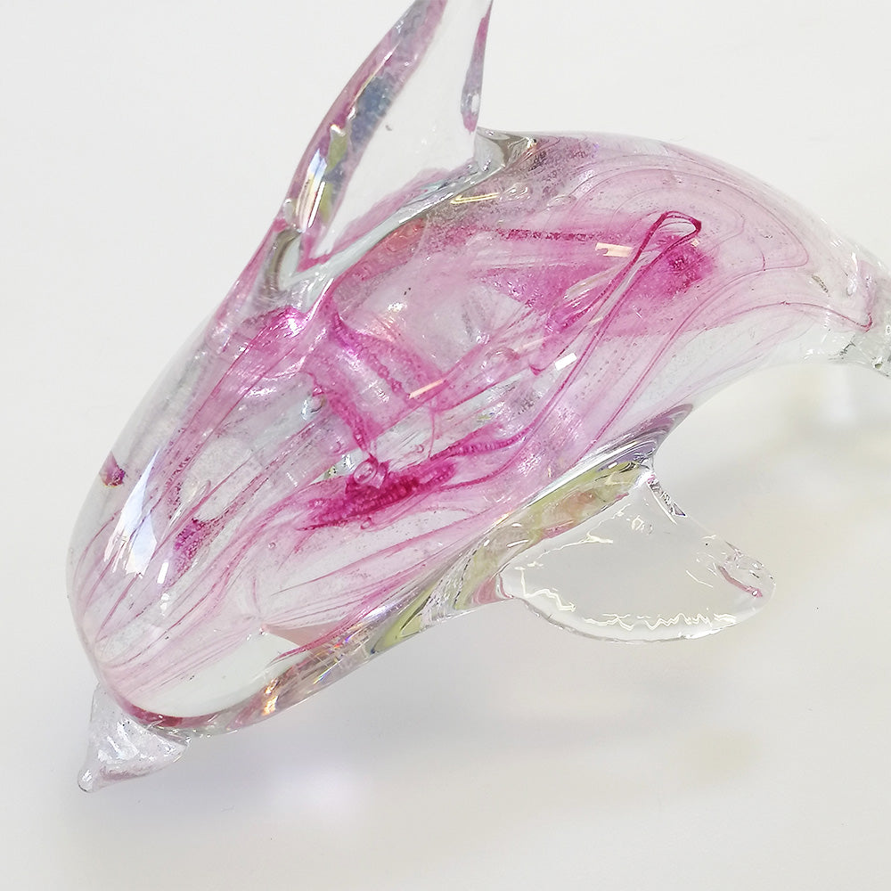 Pink Glass Dolphin - 14cm