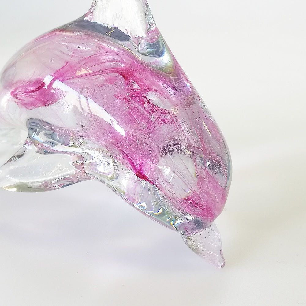 Pink Glass Dolphin - 14cm