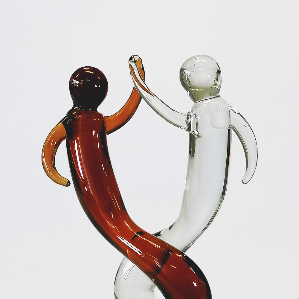 Red & Clear Glass Dancers - 16cm