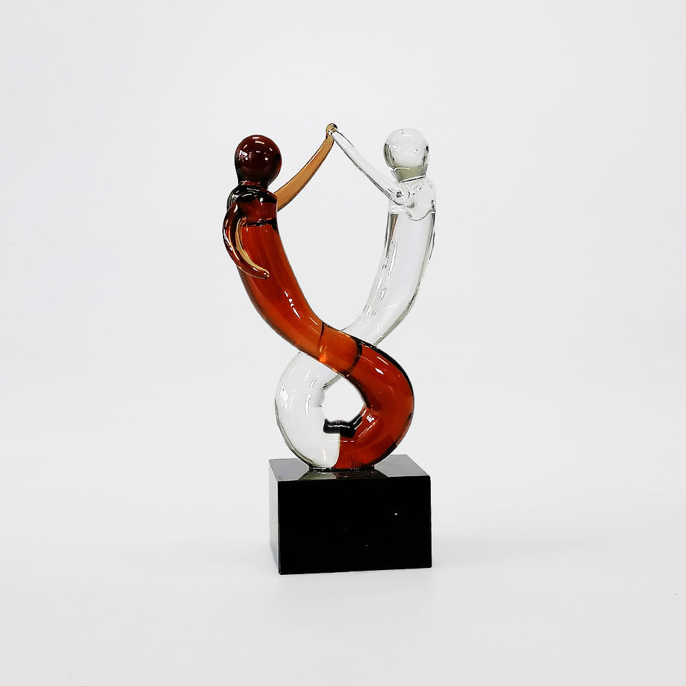 Red & Clear Glass Dancers - 16cm