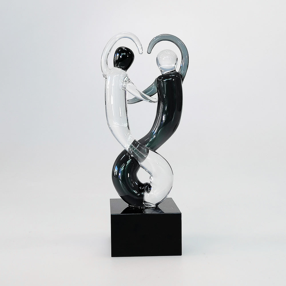 Black & Clear Glass Tango Dancers