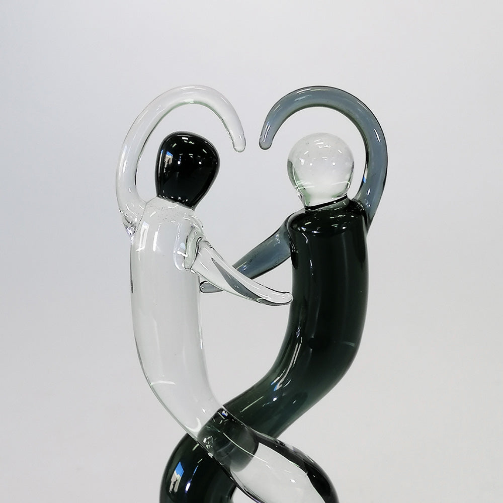 Black & Clear Glass Tango Dancers